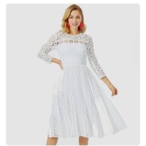 Lilly Pulitzer White Lace Long Sleeve Dress